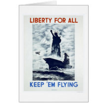 Liberty For All WWII 1942 WPA Greeting Cards