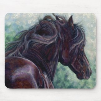 Liberty - Friesian Stallion Mouse Pad mousepad