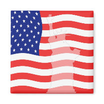 Liberty on Flag Magnet