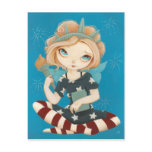 Liberty - patriotic fairy red white and blue postcard