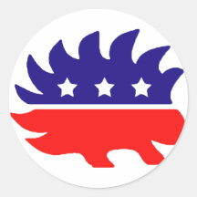 Liberty porcupine round sticker