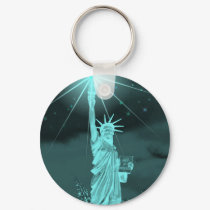 Liberty Shines Thru the Night Keychain