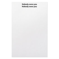 Liberty Themed Stationary - Nobody Owns You! Personalized Stationery