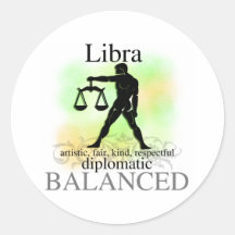 Libra About You Round Stickers