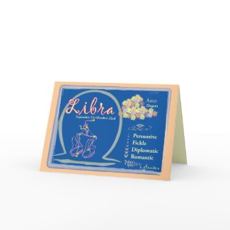 Libra September Birthday Card