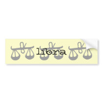 Libra in black bumper sticker