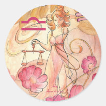 Libra Round Sticker
