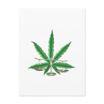 Libra scales of justice cannabis leaf by Valxart Postcard
