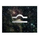 Libra Scales Zodiac Star Sign Universe Post Card