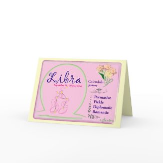 Libra Birthday Card