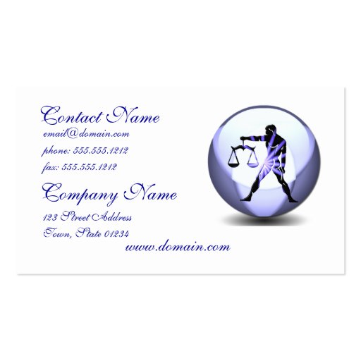 Libra Symbol Business Card 