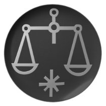 Libra The Scales Silver Zodiac Star Sign Plate