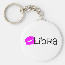 Libra with Pink Kiss Keychain
