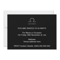 Libra. Zodiac Astrological Sign. Invitations