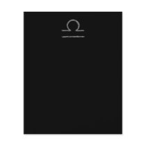 Libra. Zodiac Astrology Sign. Black. Flyer