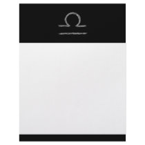 Libra. Zodiac Astrology Sign. Black. Customized Letterhead
