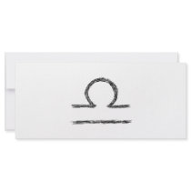Libra. Zodiac Astrology Sign. Black. Customized Rack Card