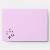 Libra Zodiac Star Sign In Light Silver Envelopes
