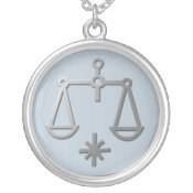 Libra Zodiac Star Sign In Light Silver necklaces
