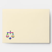 Libra Zodiac Star Sign Rainbow Envelope
