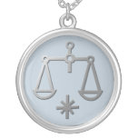 Libra Zodiac Star Sign Silver Necklace