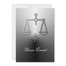 Libra Zodiac Star Sign Silver Party Invite