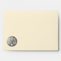 Libra Zodiac Star Sign Silver Premium Envelopes