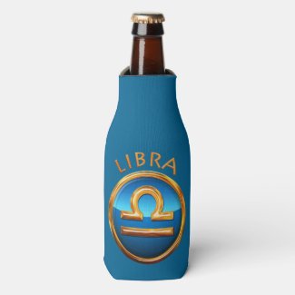 Libra Zodiac Symbol Bottle Cooler