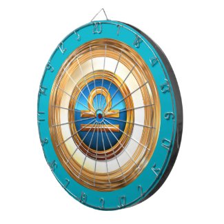 Libra Zodiac Symbol Dartboard With Darts