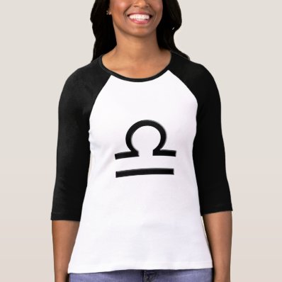 Libra Zodiac Symbol Ladies Raglan T-Shirt