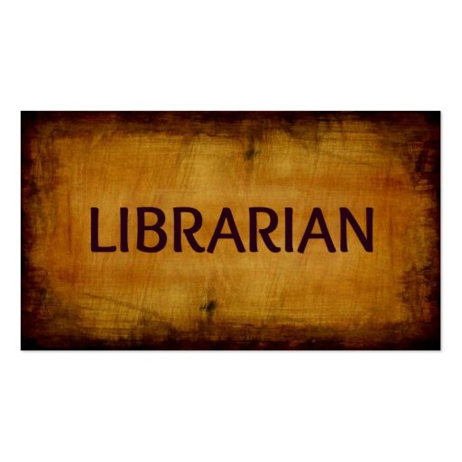 Librarian Antique Business Card (front side)