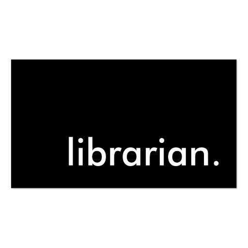 librarian. business card templates (front side)
