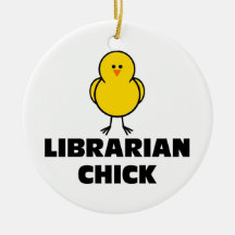 Librarian Chick Christmas Ornaments