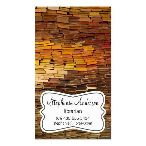 Librarian Colorful Books Business Card (front side)