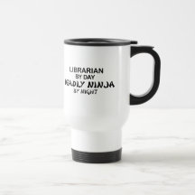 Librarian Deadly Ninja by Night Coffee Mugs