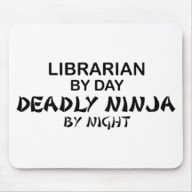 Librarian Deadly Ninja by Night Mouse Mat