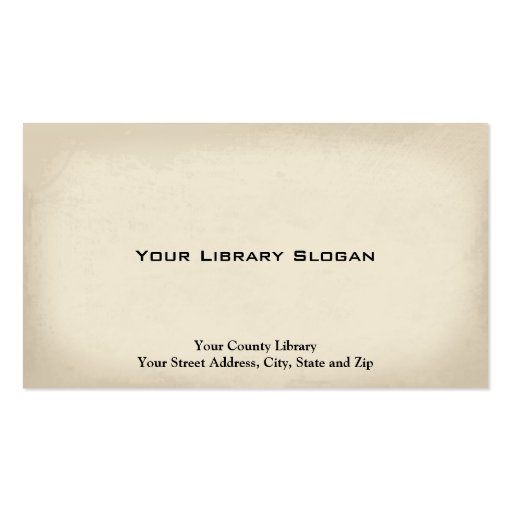 Librarian Library Business Card (back side)