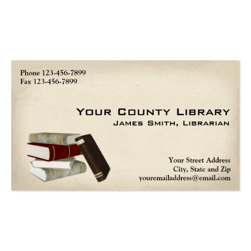 Librarian Library Business Card (front side)