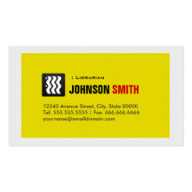 Librarian - Urban Yellow White Business Card Templates