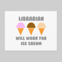 Librarian ... Will Work For Ice Cream Post Cards