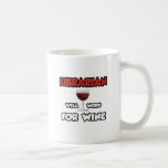 Librarian ... Will Work For Wine Coffee Mug