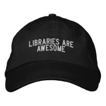 libraries are awesome embroidered hats