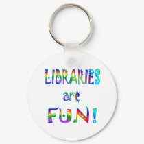 Libraries are Fun keychains by SchoolAids Libraries are Fun keychains