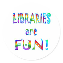 Libraries are Fun stickers by SchoolAids Libraries are Fun stickers
