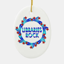 Libraries Rock Fun Ornament