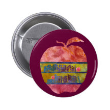 Library Apple Pinback Buttons