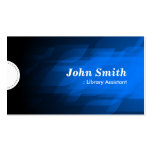 Library Assistant - Modern Dark Blue Business Card Templates
