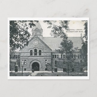 Library, Belchertown, MA 1916 Vintage postcard