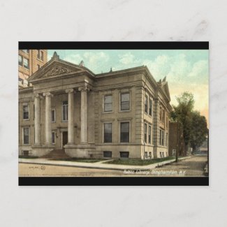 Library, Binghamton NY Vintage 1909 postcard