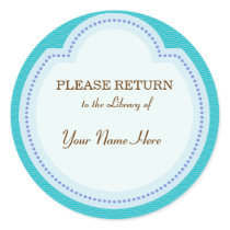 Library Blue Sticker - Please Return